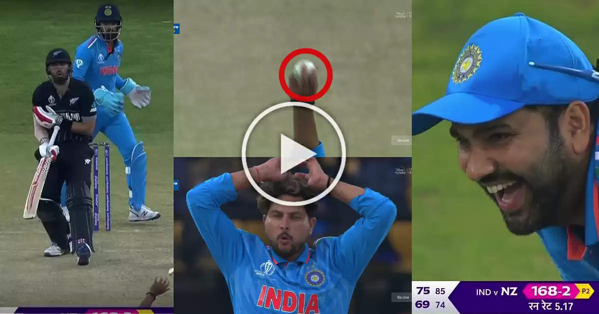 IND-vs-NZ-Rohit-Sharma-seen-laughing-on-Kuldeep-Yadav