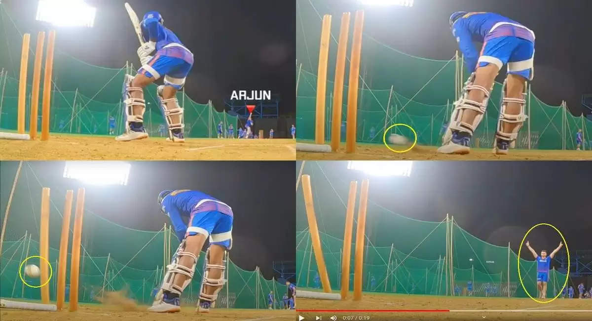 Arjun-Tendulkars-fiery-yorker-cleans-up-IPL-2022s-most-expensive-buy,-Watch-Video