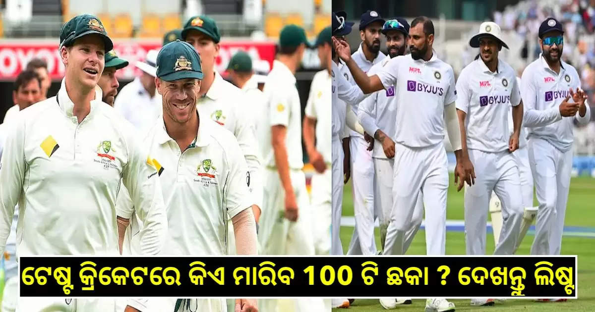 test cricket 100 sixes player list